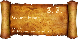 Brauer Hunor névjegykártya